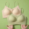 Spring and summer new fixed cup beauty back seamless halter bra, seamless vest for women, comfortable nude women's bra Specification image